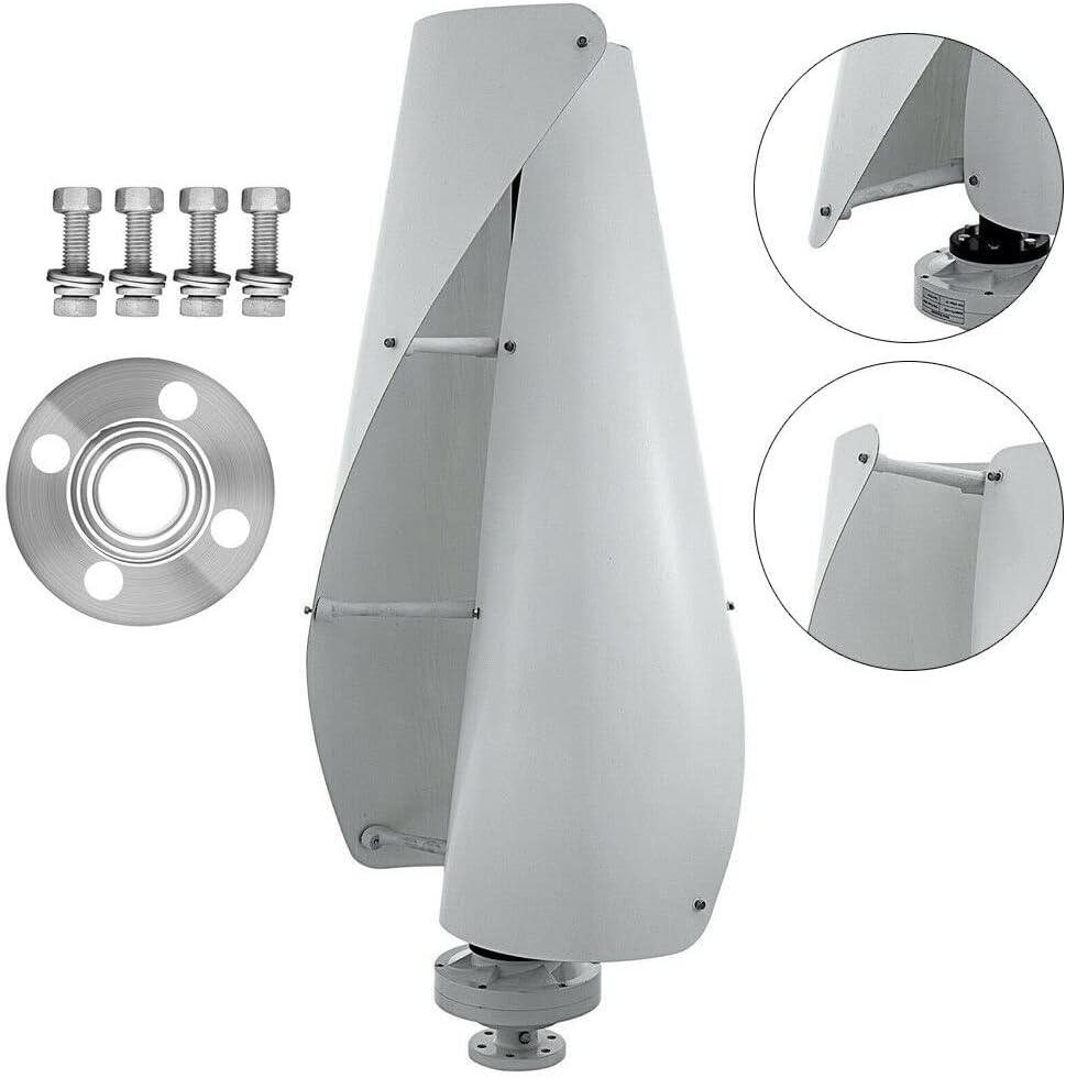 Wind Turbine, 12V/24V 400W Vertical Helix Wind Power Turbine Generator Kit for Household Hybrid Solar Wind System(12V)