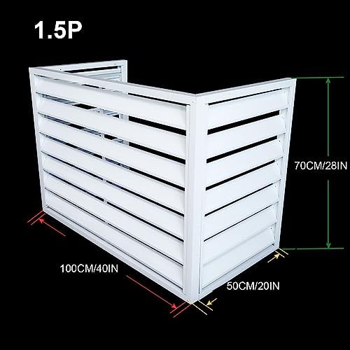 Anti-Theft Sturdy Aluminum AC Covers, Outdoor AC Unit Cover, Outdoor unit mini split air conditioner cover, Noise Reduction, outer materia , air conditioner covers , suitable for outdoor ( Color : Whi