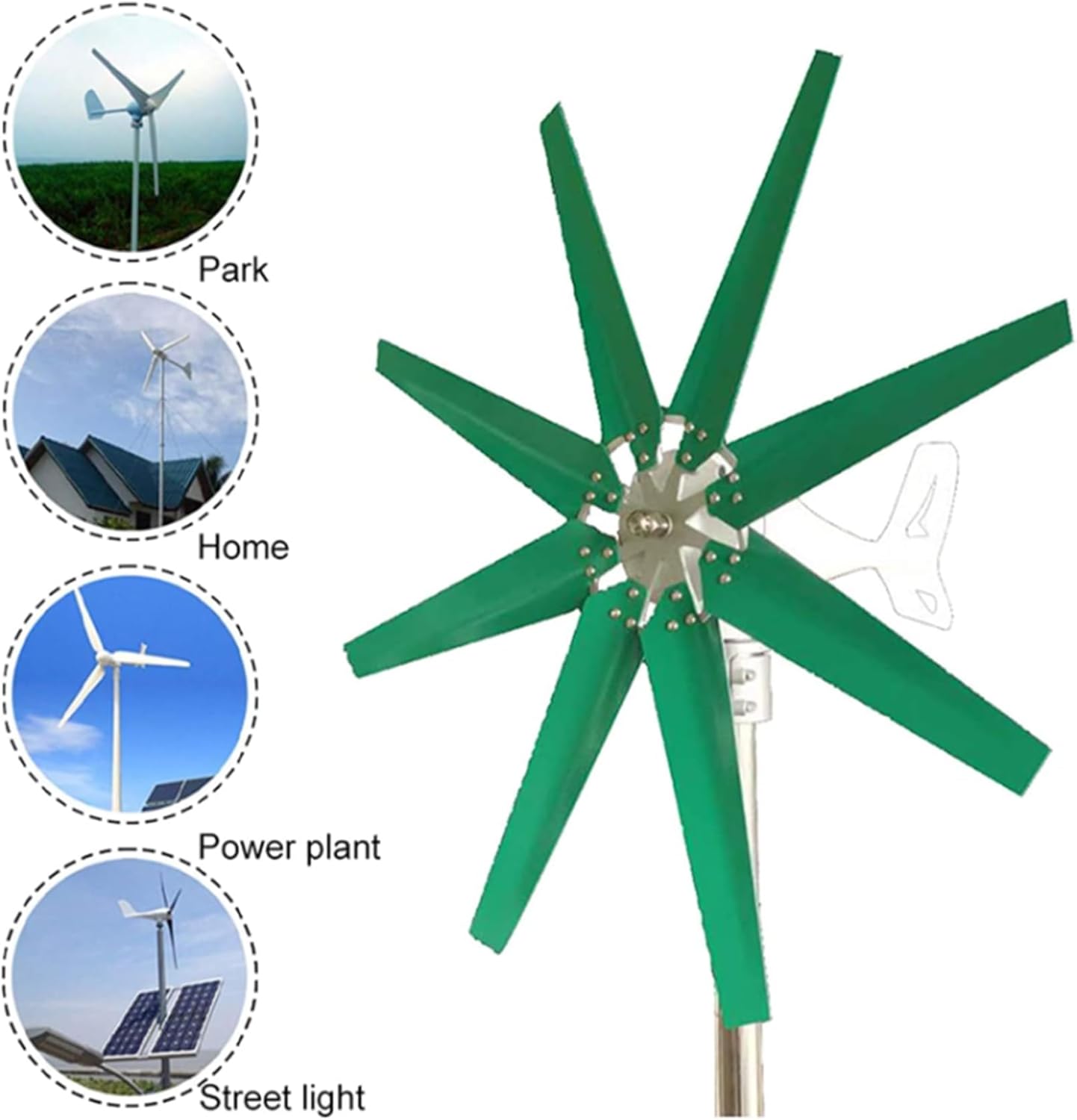 Portable 3000W Small Vertical Wind Turbine,Permanent Maglev Wind Turbine Generator12v/24V/48V with MPPT Controller for Home Use (Low Start Windmill)