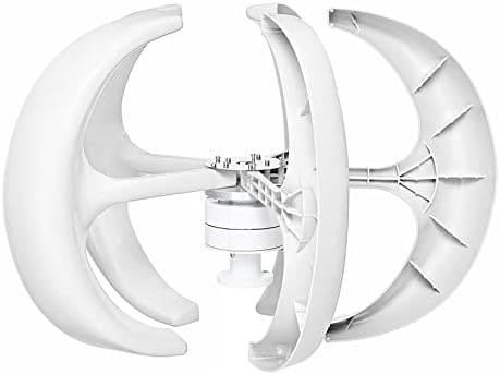 12000W Vertical Axis Wind Turbine Generator with Rectifier Kit - 5-Blade Home Wind Power System for 12V, 24V, 48V, 220V - Efficient Renewable Energy Solution in White