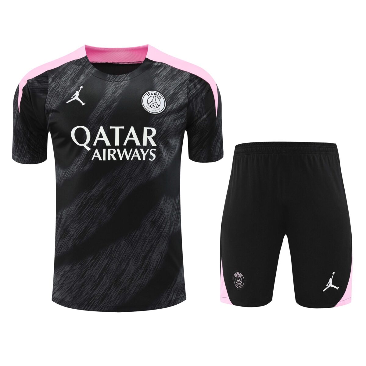 Conjunto de calentamiento PSG negro y rosa - NewNow