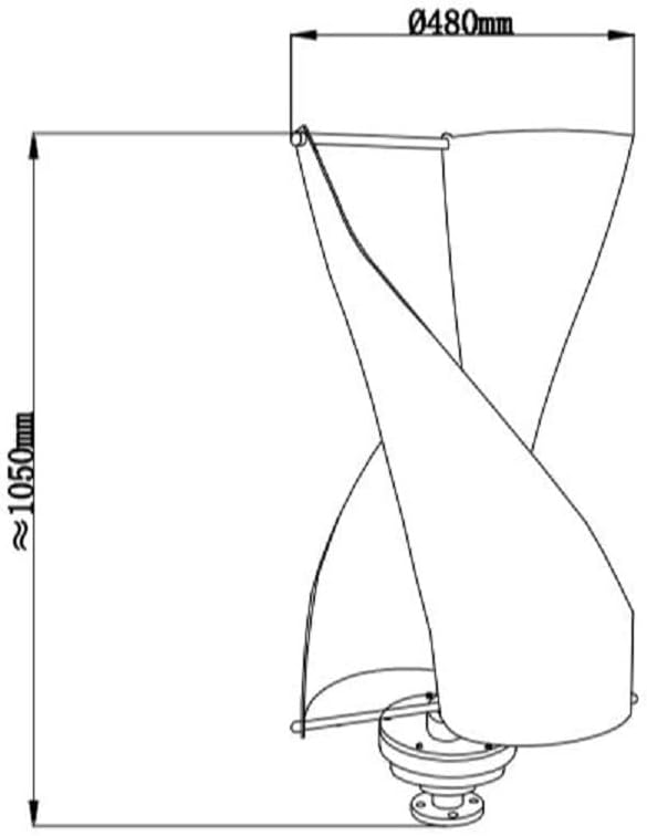 Wind Turbine, 12V/24V 400W Vertical Helix Wind Power Turbine Generator Kit for Household Hybrid Solar Wind System(12V)