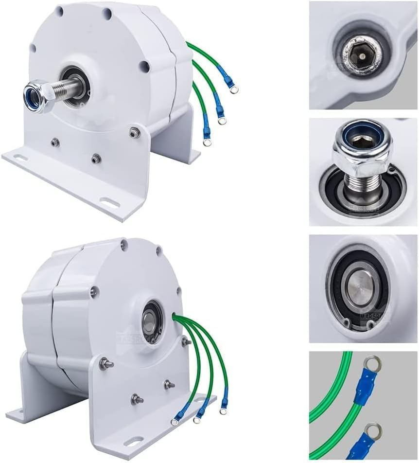 with Controller Low Speed 12V 24V 48V 3 Phase Gearless Permanent Magnet AC Alternators for Wind Water Turbine for Home Use (10000W-12000W)