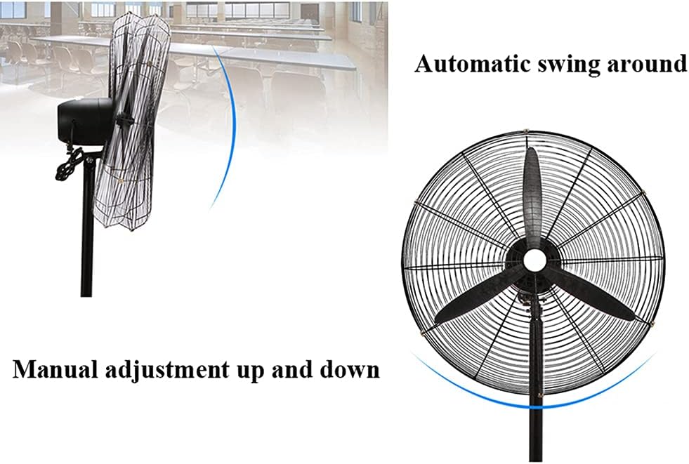 ADASP Pedestal Fan Oscillating Stand Fan Air Circulator Fan Powerful and Quiet with Full Copper Motor, 3 Speed, for Home and Office (Black)