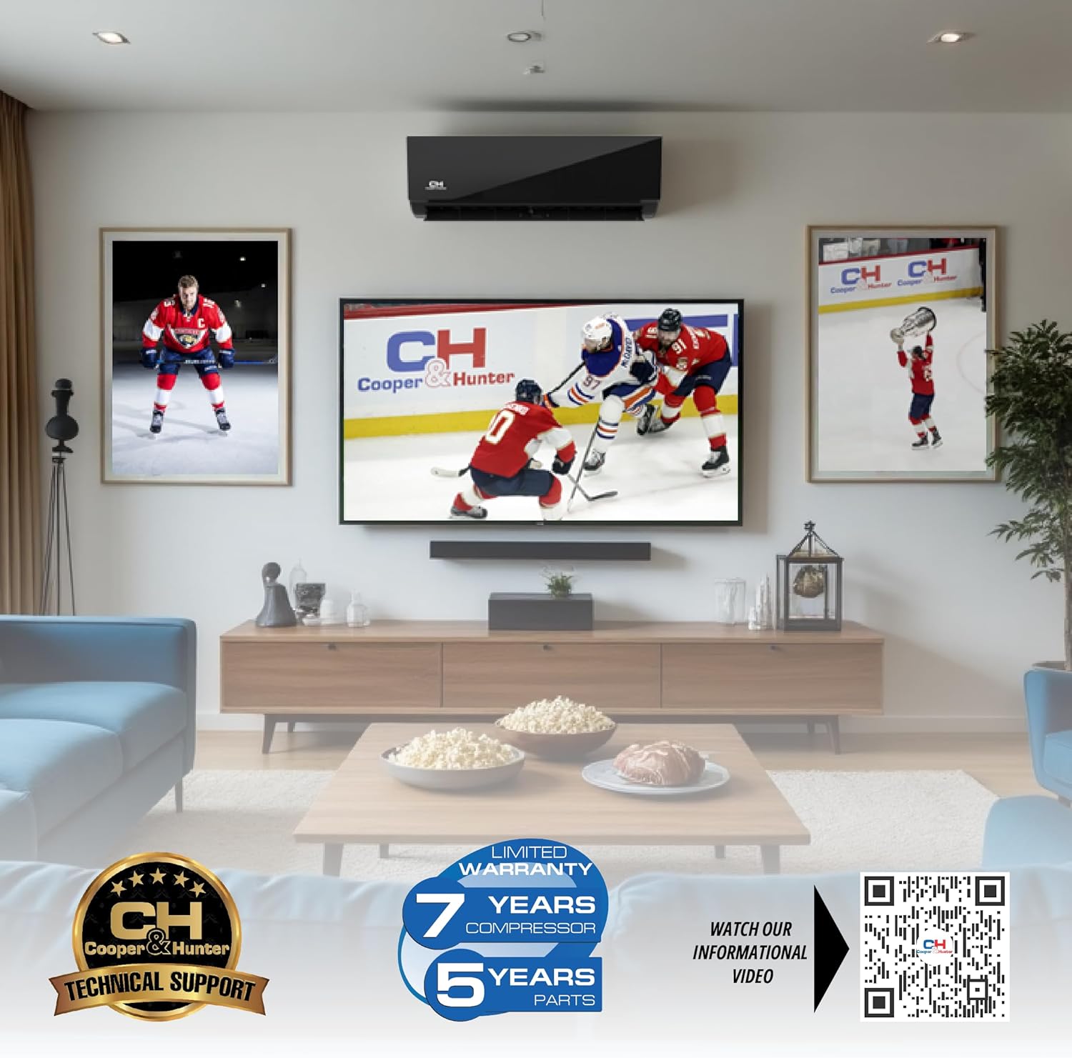 Cooper & Hunter 12,000 BTU 115V Black Single Zone Wall Mount Ductless Mini Split Air Conditioner & Heat Pump – 23.2 SEER Inverter – Smart Kit & 16FT Installation Kit – Pre-Charged