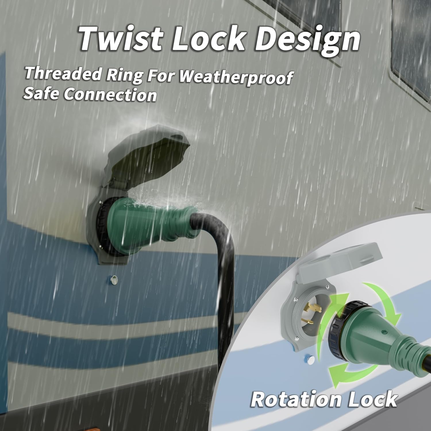 40 Amp Generator Cord, 75FT 40 Amp RV Extension Cord with Twist Lock, Generator Cable 40A 4 Prong, NEMA 14-50P to SS2-50R Heavy Duty STW Wire for RV Camper & House