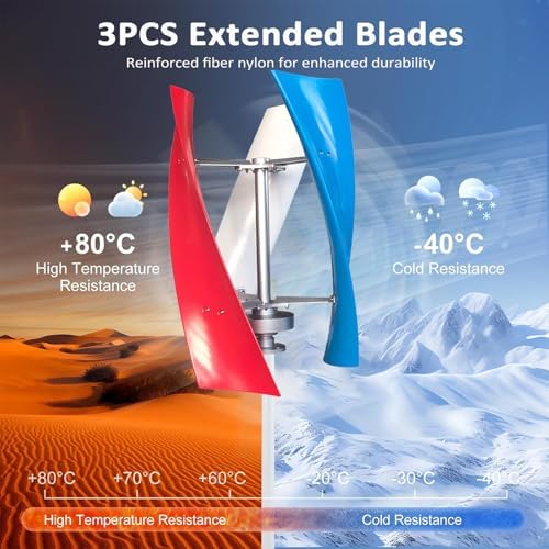 6000W Vertical Wind Turbine Generator Kit - 3-Blade Design for Home & Street Lighting, Efficient Renewable Energy Solution, Multi-12V Compatible, Eco-Friendly Power Generation
