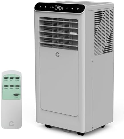 8,000 BTU Portable Air Conditioner, 3-In-1 Portable AC Units for Rooms with Dehumidifier, Fan, Room Air Conditioner Cools Up to 350 Sq.Ft., Remote Control, Auto Swing, Windows Kit Included, Grey
