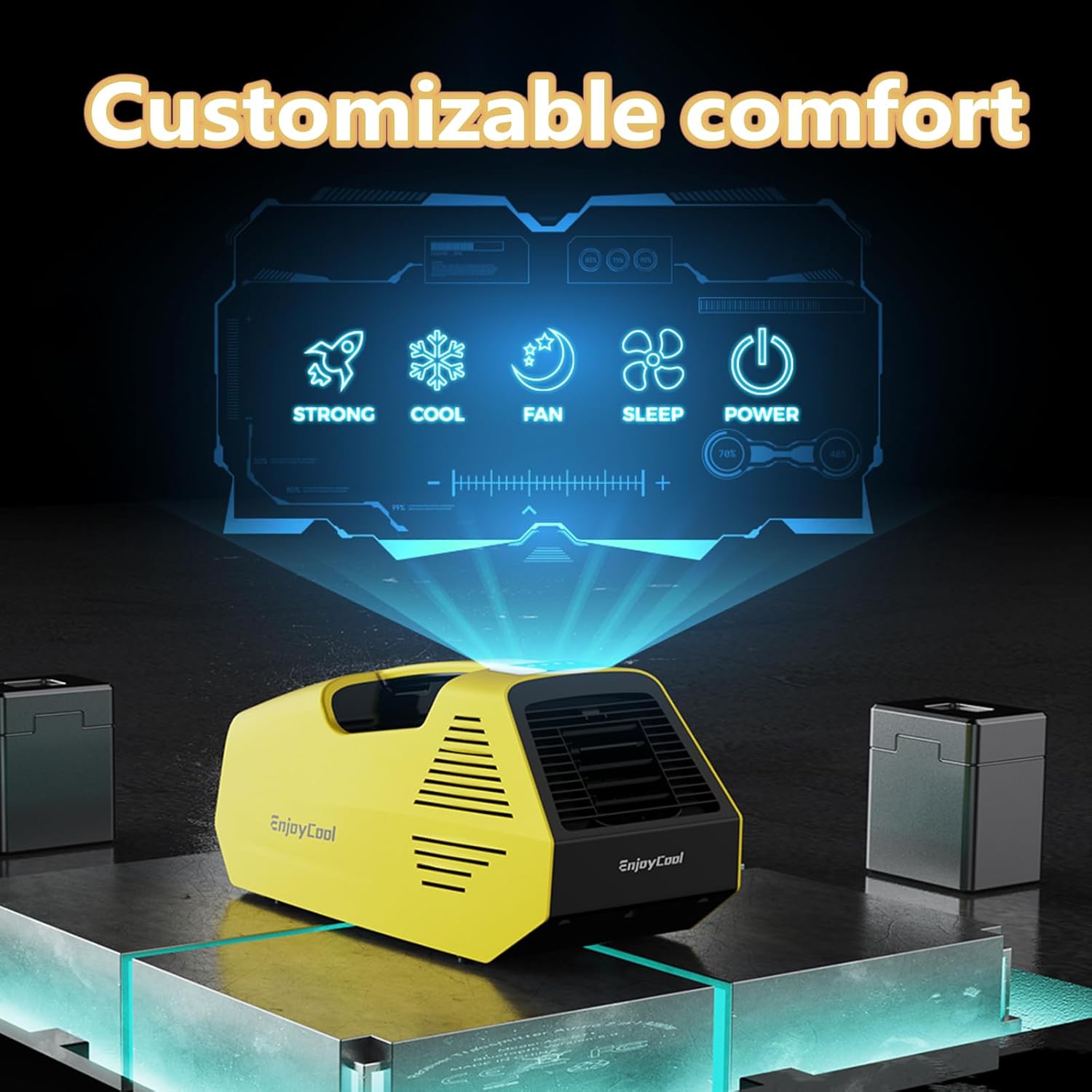 Portable Air tent air conditioner for camping 2380 BTU Outdoor Air Conditioner Portable Air Conditioner for Pet Conditioner for Camping Low Noise (44DB) and Low Power Consumption (220W)