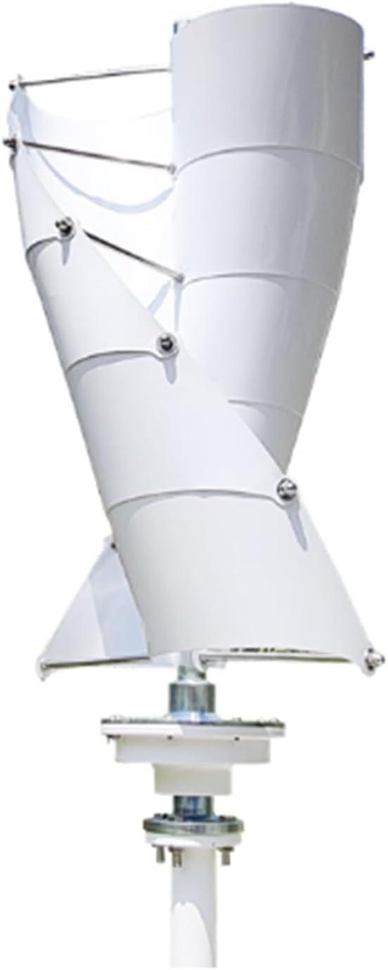 12V 24V 48V Wind Vertical Turbine Generator 3000W, White Spiral Wind Vertical Turbine Generators with Controller for Home Use System (10 Blade)