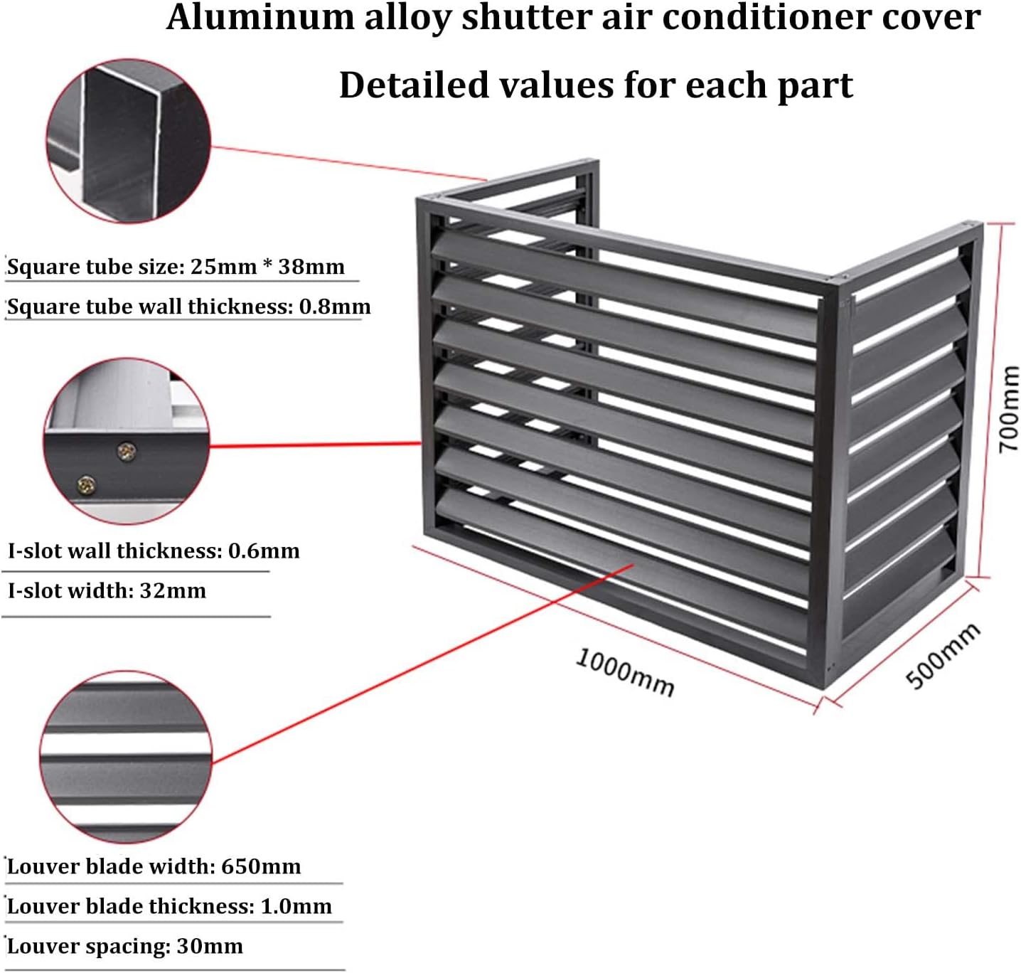 Outdoor Air Conditioning Cover Decorative Privacy Screen, Aluminum All-weather Central Air Conditioner Protection Cover For Outside Units,freestanding Enclosure to Cover Garbage Or Ac Units
