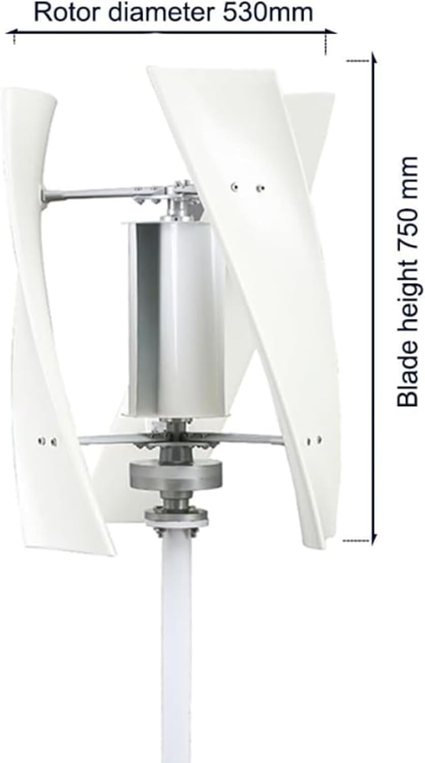 16000W Vertical Axis Wind Turbine Generator, Permanent Magnet Generator with Intelligent Controller 12V-220V Low Noise for Home, Boats, Street Lighting