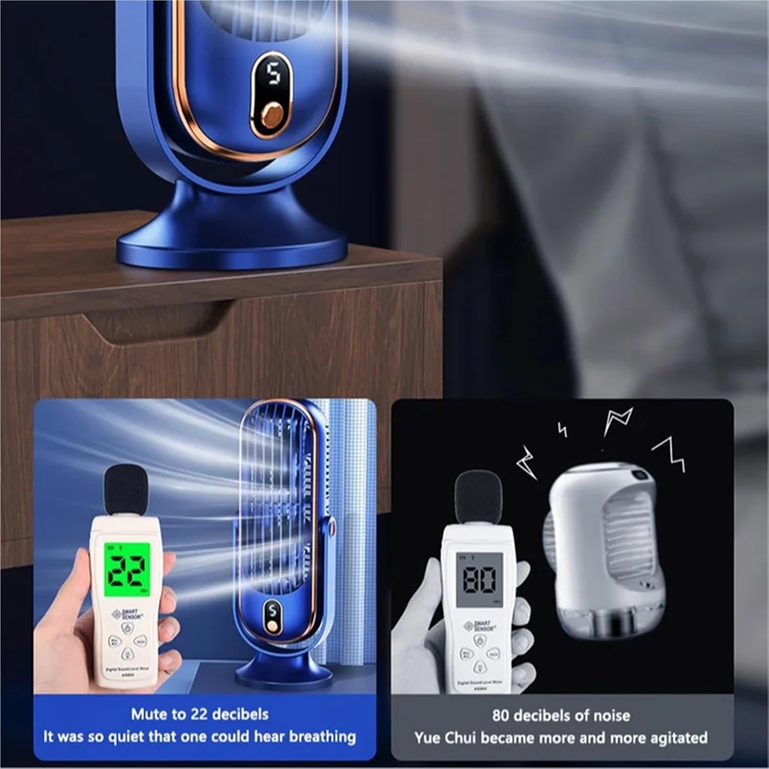 Portable Air Conditioner, Small Air Conditioner Degree Adjustable Charge Large Air Conditioner,Desktop Fan for Home Outdoors(Gray)