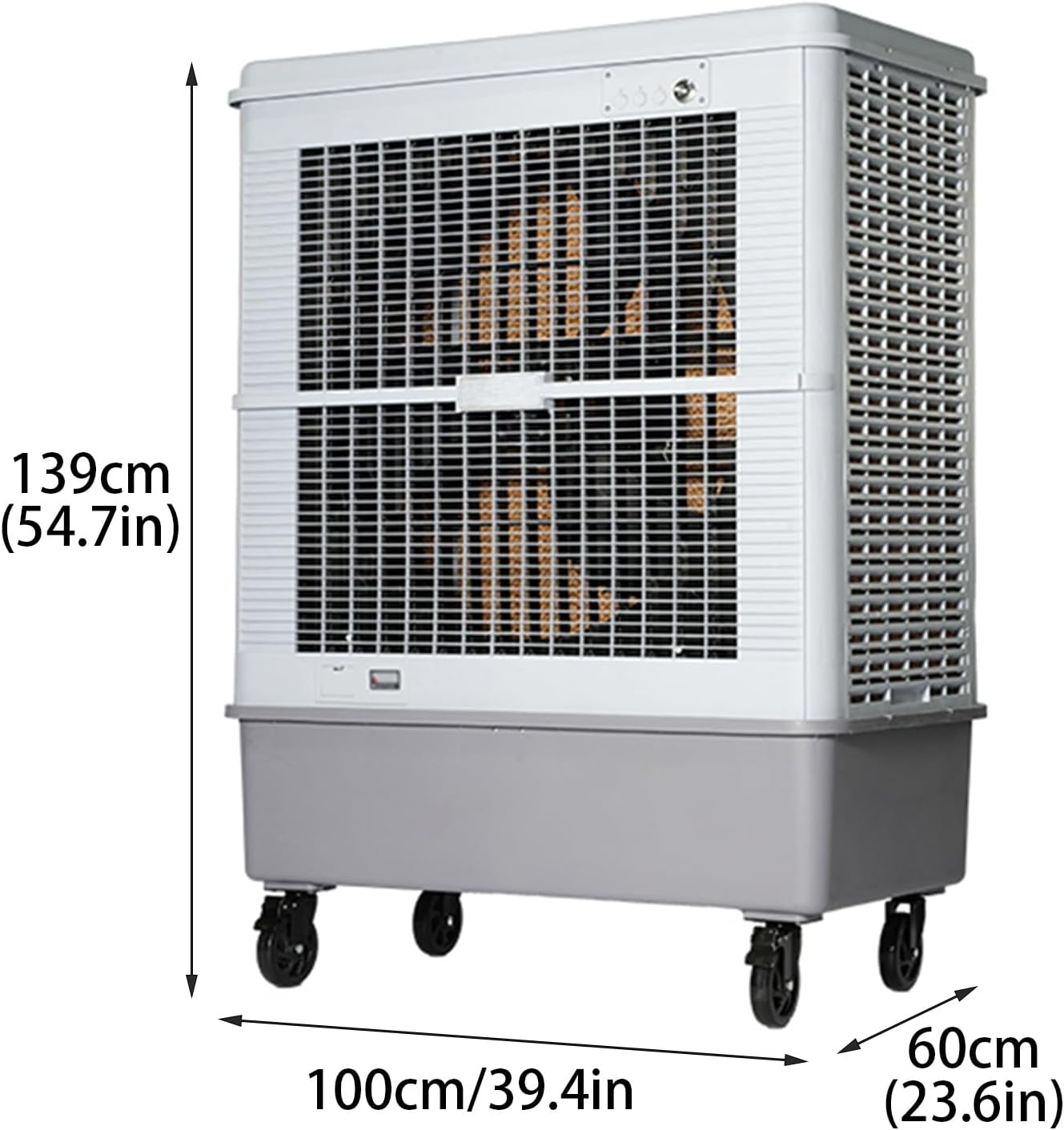 Portable Air Conditioner, Evaporative Air Cooler with Water Tank and 7 Speeds, Fast Cooling Fan Unit for Room Office Factory(100 * 60 * 139cm)