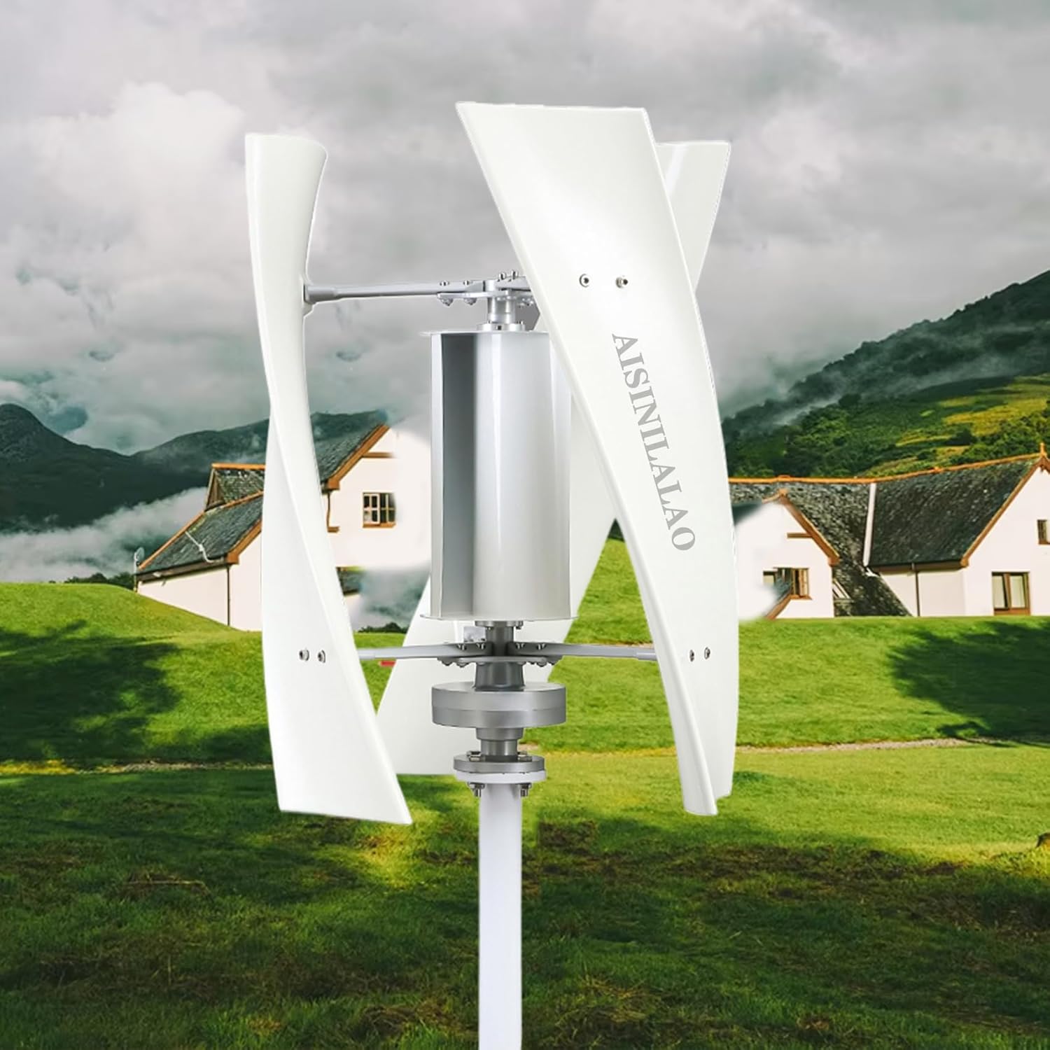 24v, 10000W 12V 24V 48V Vertical Axis Windmill Low Noise Wind Turbine Kit, 220V Wind Power Generator for Marine, RV, Home, Windmill Generator Suit for Hybrid Solar Wind System