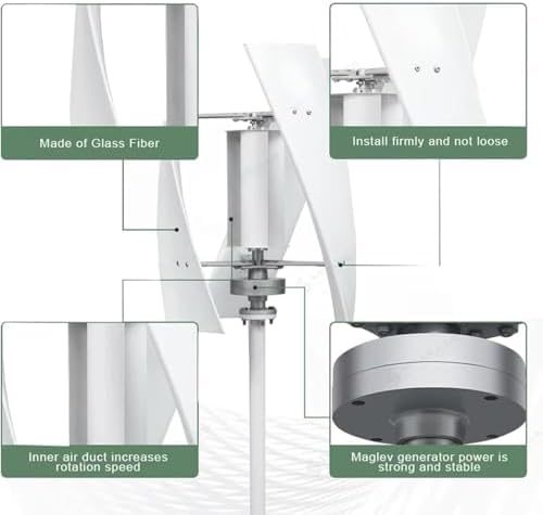 10000W 48V Wind Turbine Generator - Portable Vertical 3-Blade Helix Kit with MPPT Controller for Off-Grid Energy Independence & Home Power Solutions