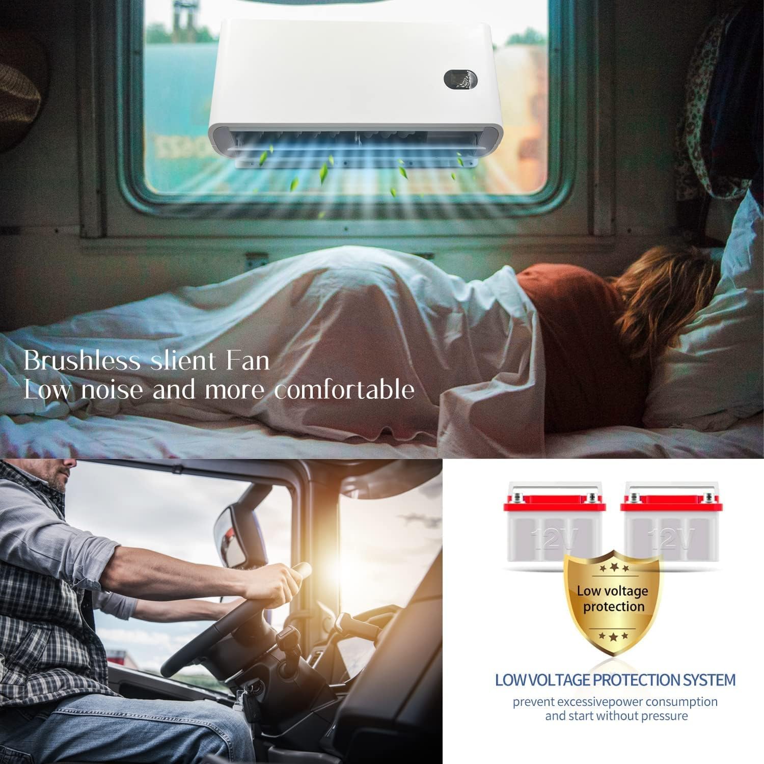 Aspligo 12v Semi Truck Air Conditioner 10000BTU Split Parking Air Conditioner 12 volt ac unit for truck Motorhome Tractor Trailer Camper Van RV Automotive RV SUV Bus Boat excavator off-road