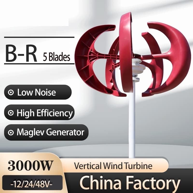 Wind Turbine, 1000W Vertical Wind Turbine 12v 24V Vertical Axis Wind Generator Small Windmill Free Energy with MPPT Charging Controller(White,MPPT Controller_12V)