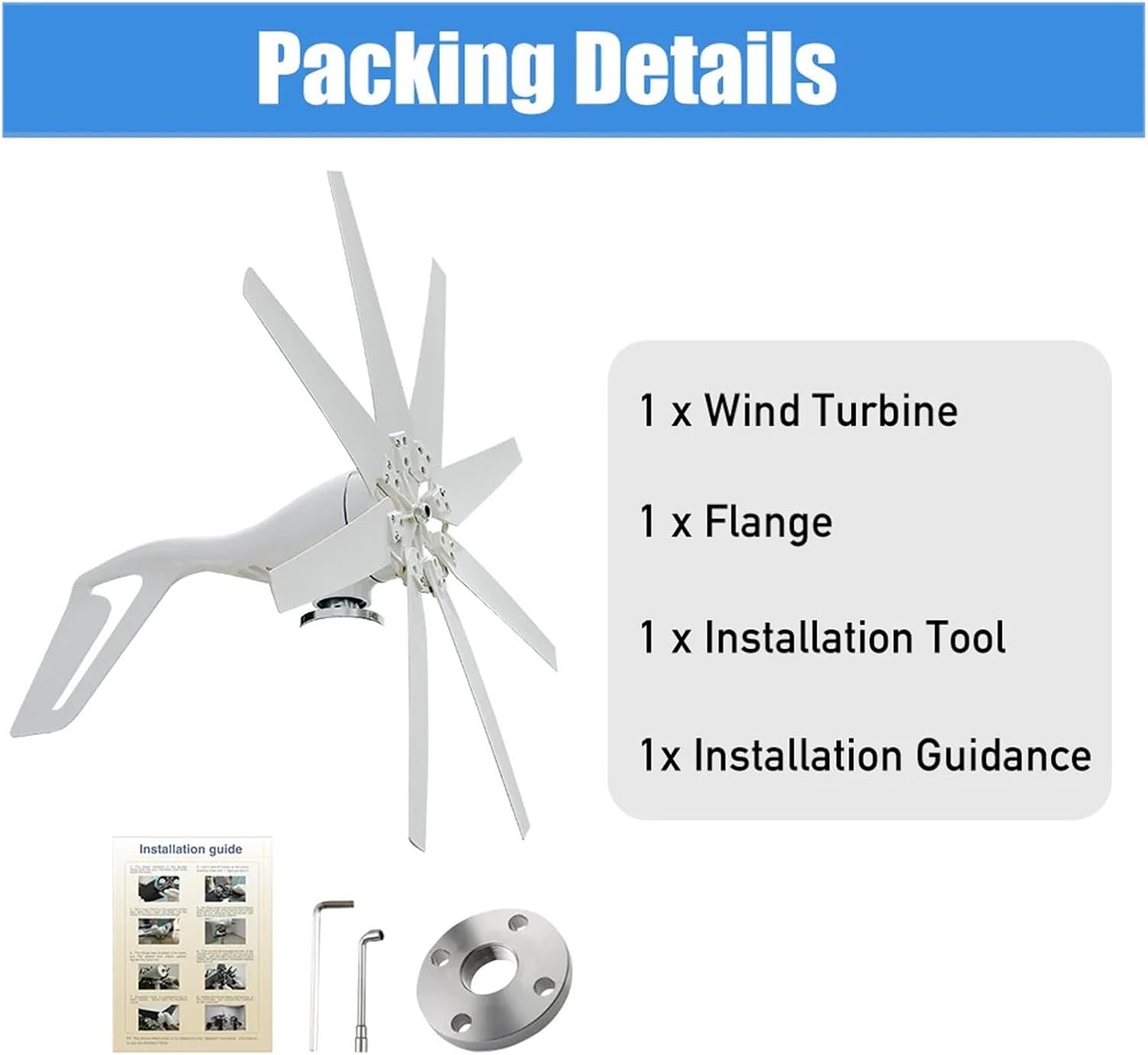 High Efficiency 2000W Horizontal Axis Wind Turbine Windmill 12V 24V 48V Free Energy Permanent Magnet Generator Home Appliance Industrial Energy(with MPPT Charger,12V)