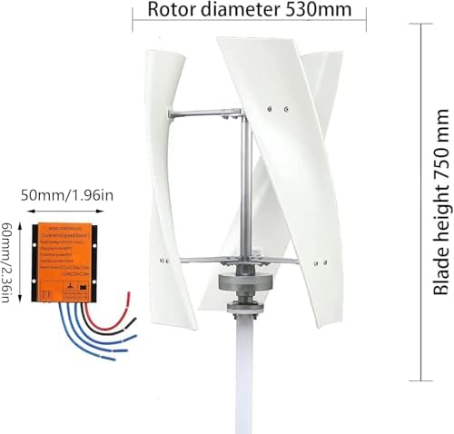 9000W Wind Turbine Generator Kit, DC 12V/24V, 2M/Min, Efficient Home Power Solution with Charge Controller, Renewable Energy Wind Power System