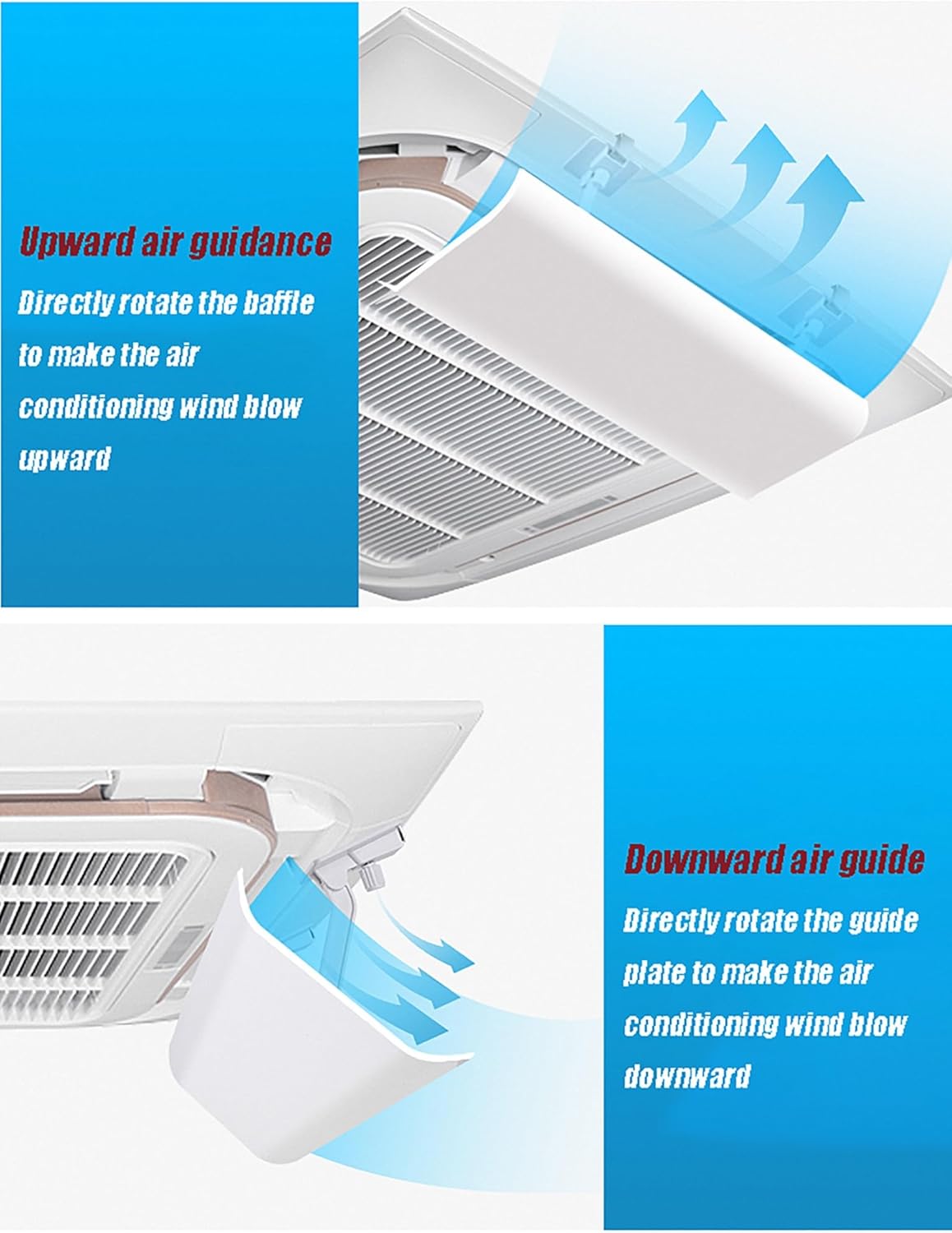 Air Conditioner Deflector for Ceiling Central Air Conditioning, Prevent The Air from Blowing Straight, Angle Adjustable