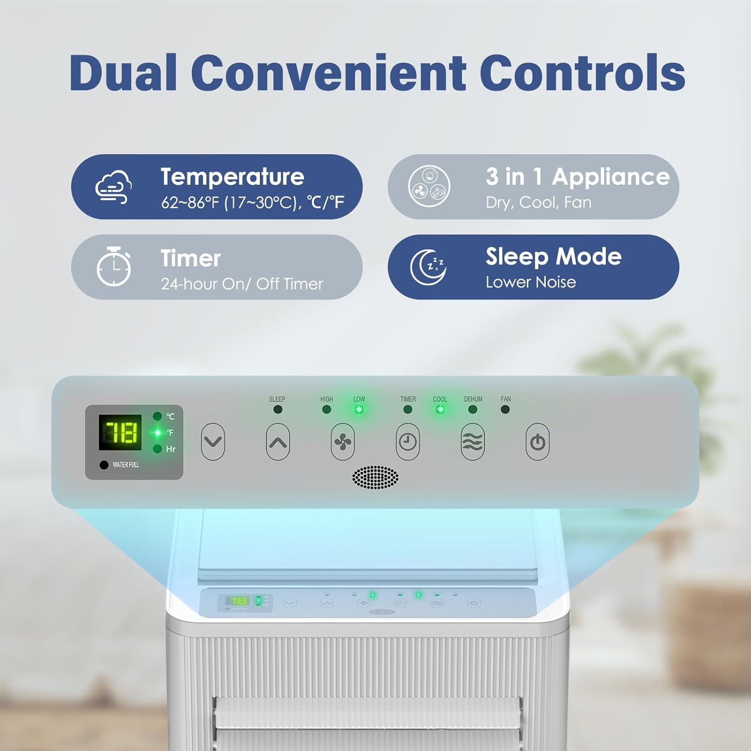 Air Choice Portable Air Conditioners, 3-in-1 10000 BTU Air Conditioner Portable for Rooms Up to 450 Sq. Ft, Remote, 24H Timer, Dehumidifier, Fan, Full Installation Kit, AC Unit for Bedroom Office