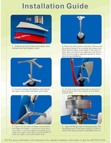 12000W Wind Turbine Generator - 12V/24V 5 Blades, Permanent Magnet, Three-Phase AC, Ideal for Home & Street Lighting, Efficient Renewable Energy Solution, White