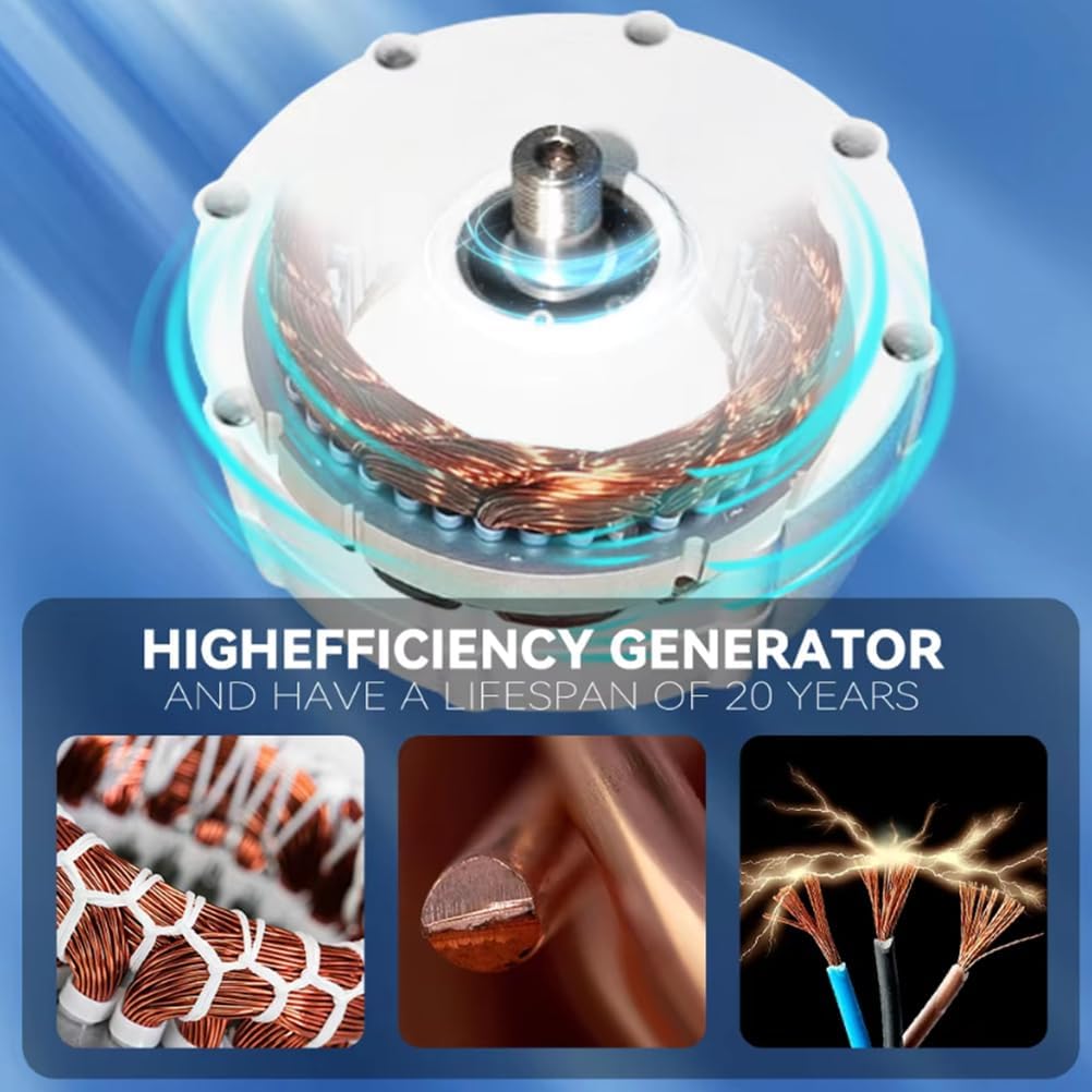 500R/Min Low RPM Permanent Magnet Generator, 9000W 12V 24V 48V 220V Gearless with Base Three Phase AC Alternator Free Energy for Water Wind Turbine