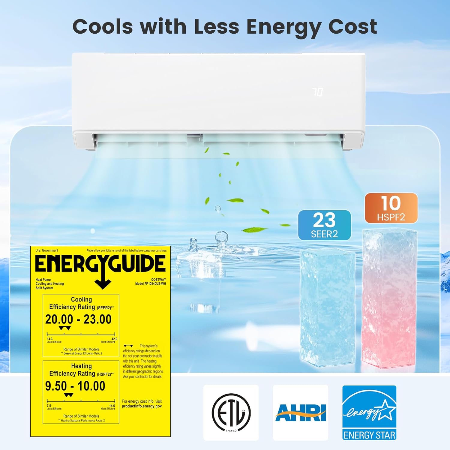 ARLIME Mini Split AC, 3 Zone 30000 BTU Wifi Enabled Air Conditioner & Heater, 23 SEER2, Energy Star, R32 Refrigerant, Inverter Wall AC Unit with Installation Kit, 208-230V (Tri Zone 7K+12K+12K)