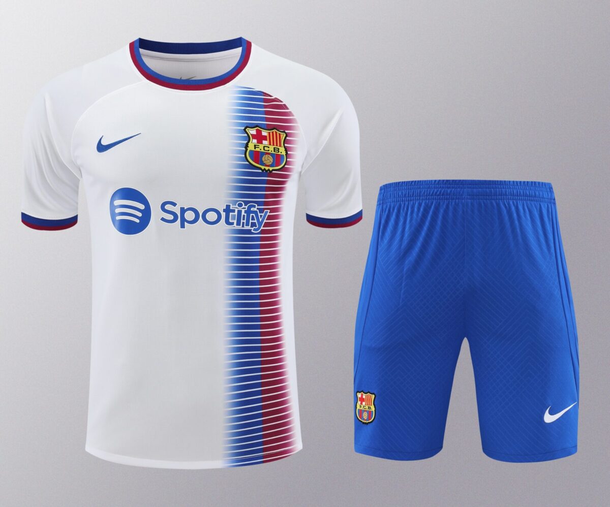 Conjunto de calentamiento FC Barcelona blanco azul y rojo - NewNow