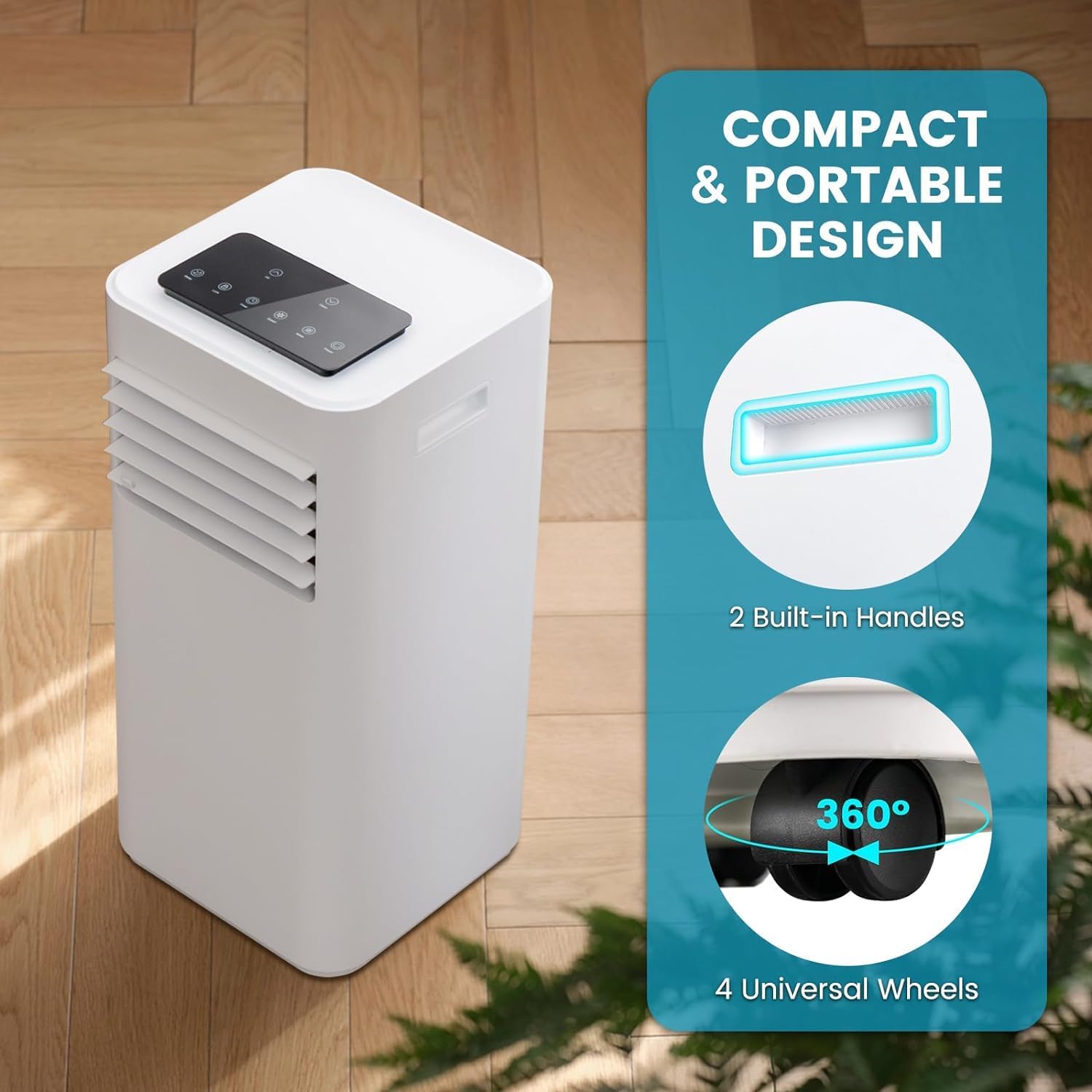 ARLIME Portable Air Conditioners, 10000 BTU Air Unit w/Built-in Dehumidifier, Sleep Mode, 24H Timer, Child Lock, LED Touch Panel & Window Kit, Cools up to 350 Sq.Ft