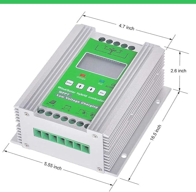 8000W Wind Solar Hybrid MPPT Charge Controller, Efficient Wind Turbine & Solar Power System with Dump Load, Renewable Energy Controller for Off-Grid Applications
