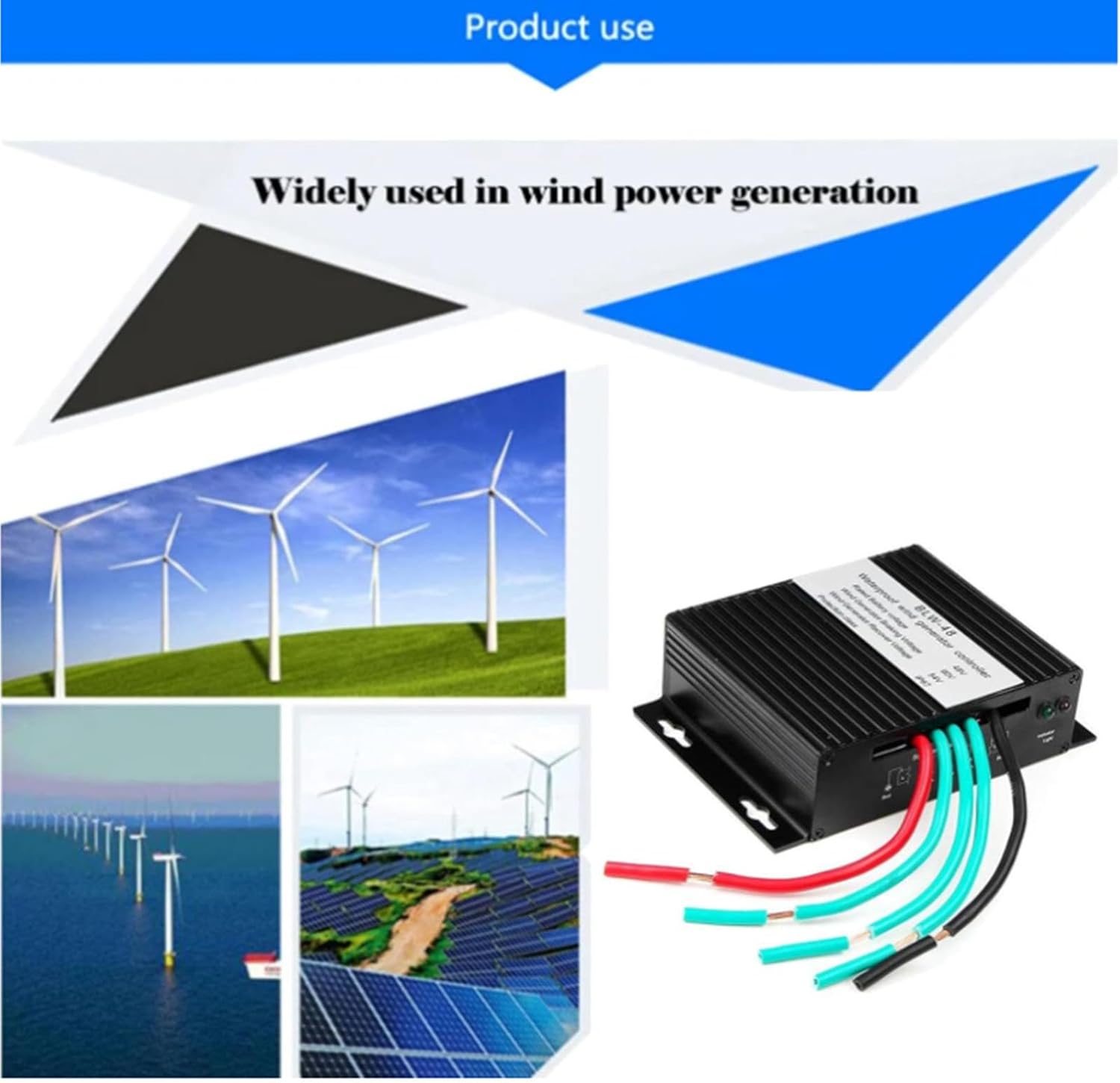 1200W-3000W IP67 Waterproof Wind Generator Controller, 12V 24V 48V 220V Wind Power Charge Regulator for Wind Turbine Systems,12V