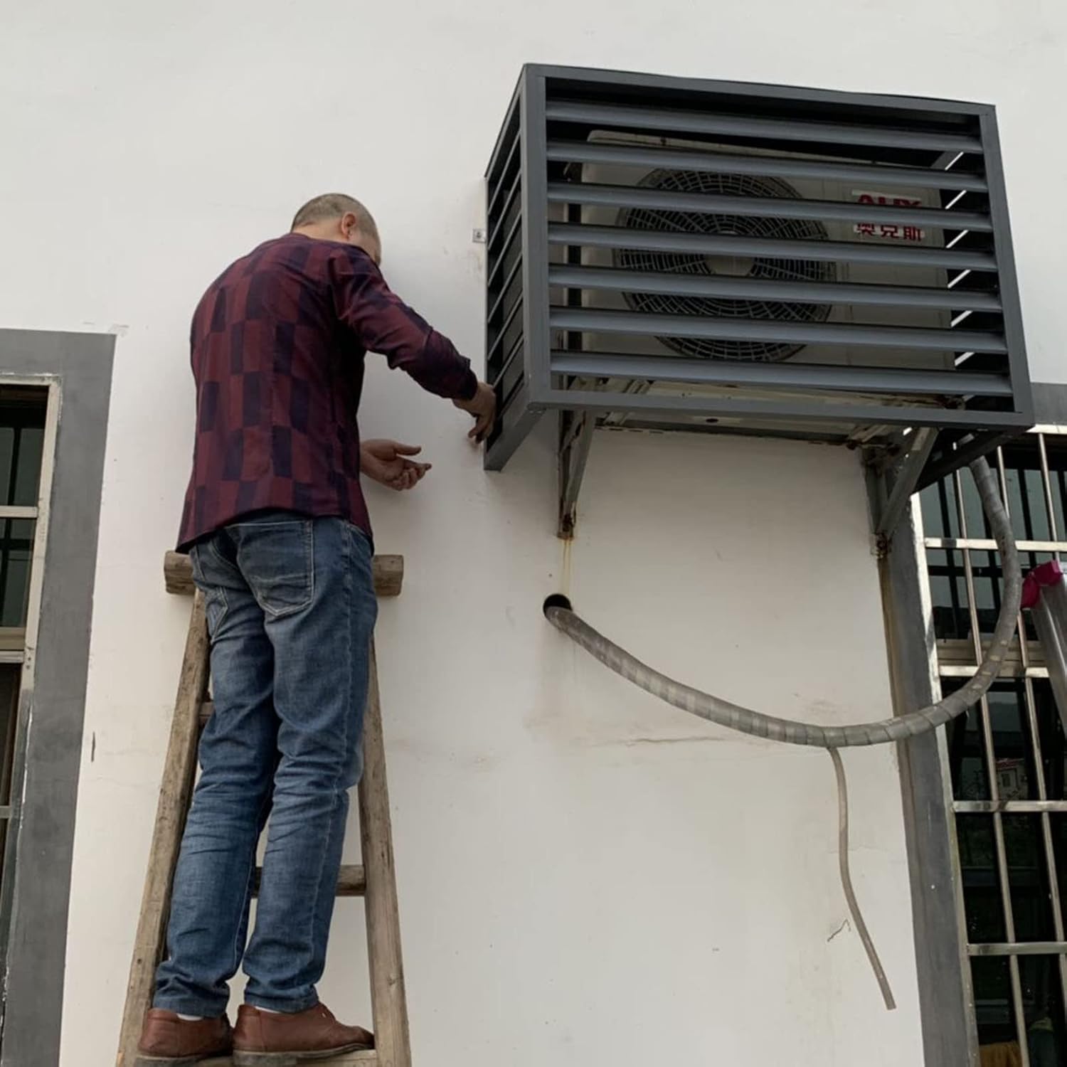 Outdoor Hid Air Conditioning Cover Privacy Screen Fence, All-Weather Anti-Theft aluminum Ac Protective Cover,Condensing Unit Protective Cover,Pool Equipment Privacy Screen Trash Can Enclosure