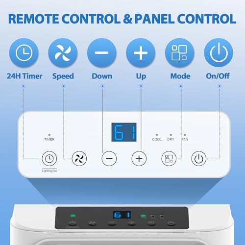 10000 BTU Portable Air Conditioners Cools up to 450 Sq. Ft 3-in-1 Poratble Ac Units for Room with Dehumidifier Fan Sleep Mode 24h Timer Remote Control and Window Installation Kit Included