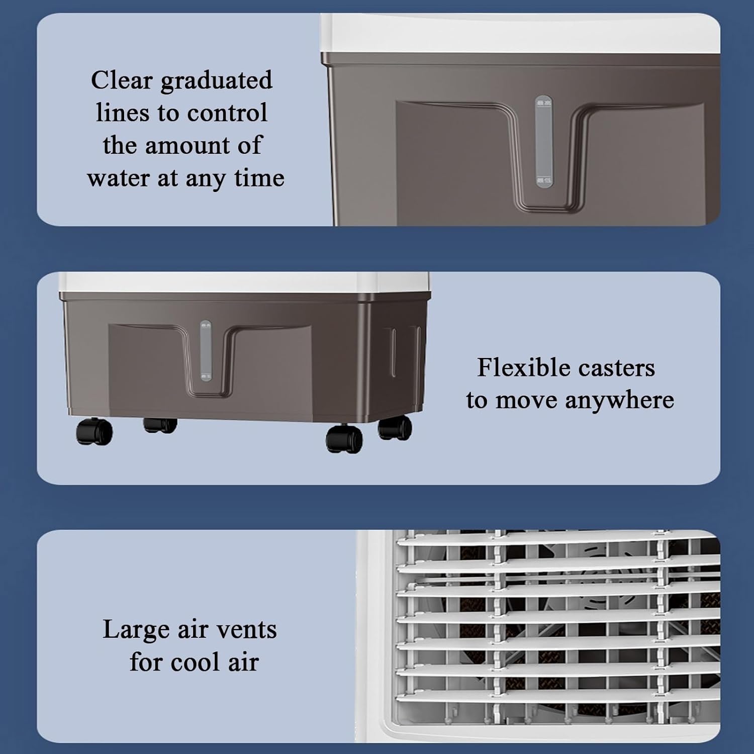 Portable Air Conditioner, Oscillating Tower Fan with Remote, Evaporative Air Cooler with 3 Wind Speeds, Cooling Fan Air Conditioner for Room Office(C)