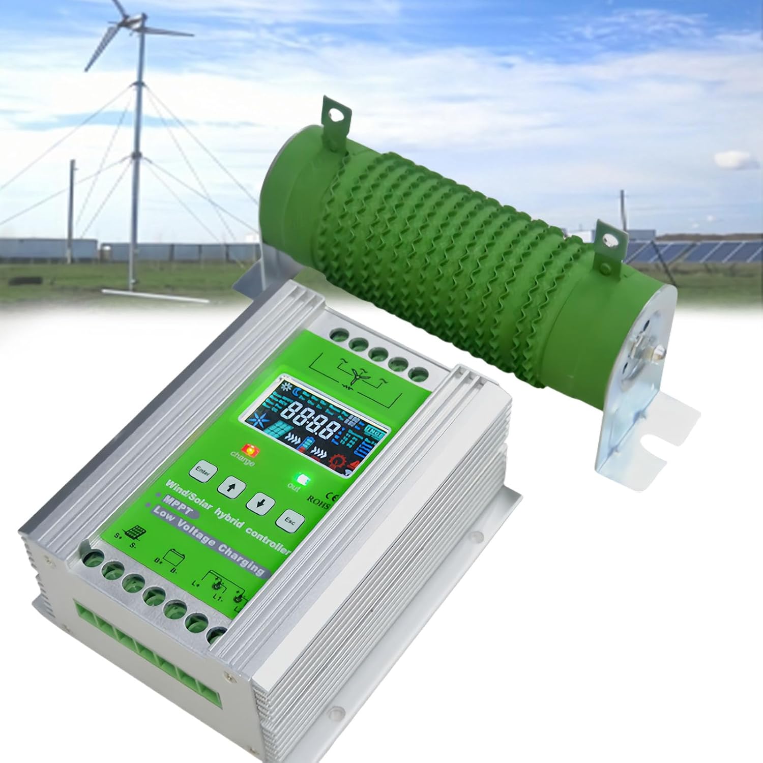 12v/24v/48v Wind Solar Hybrid Charge Controller Regulator, Mppt Wind Solar Hybrid Boost Controller, Hybrid Charge Controller, Suitable for Wind Turbine Generators,12V-400W