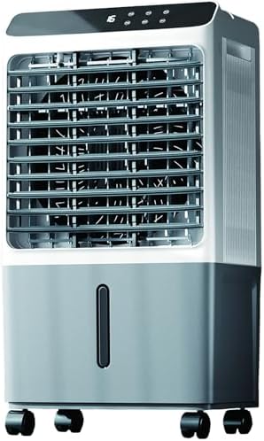 Indoor Windowless Air Conditioner, Swamp Cooler Fan and Humidifier with 7Gal Tank, Remote, 4 Ice Packs, 3 Speeds, 3 Modes, 12H Timer, Evaporative Cooler for Room Indoors(87cm/17in)