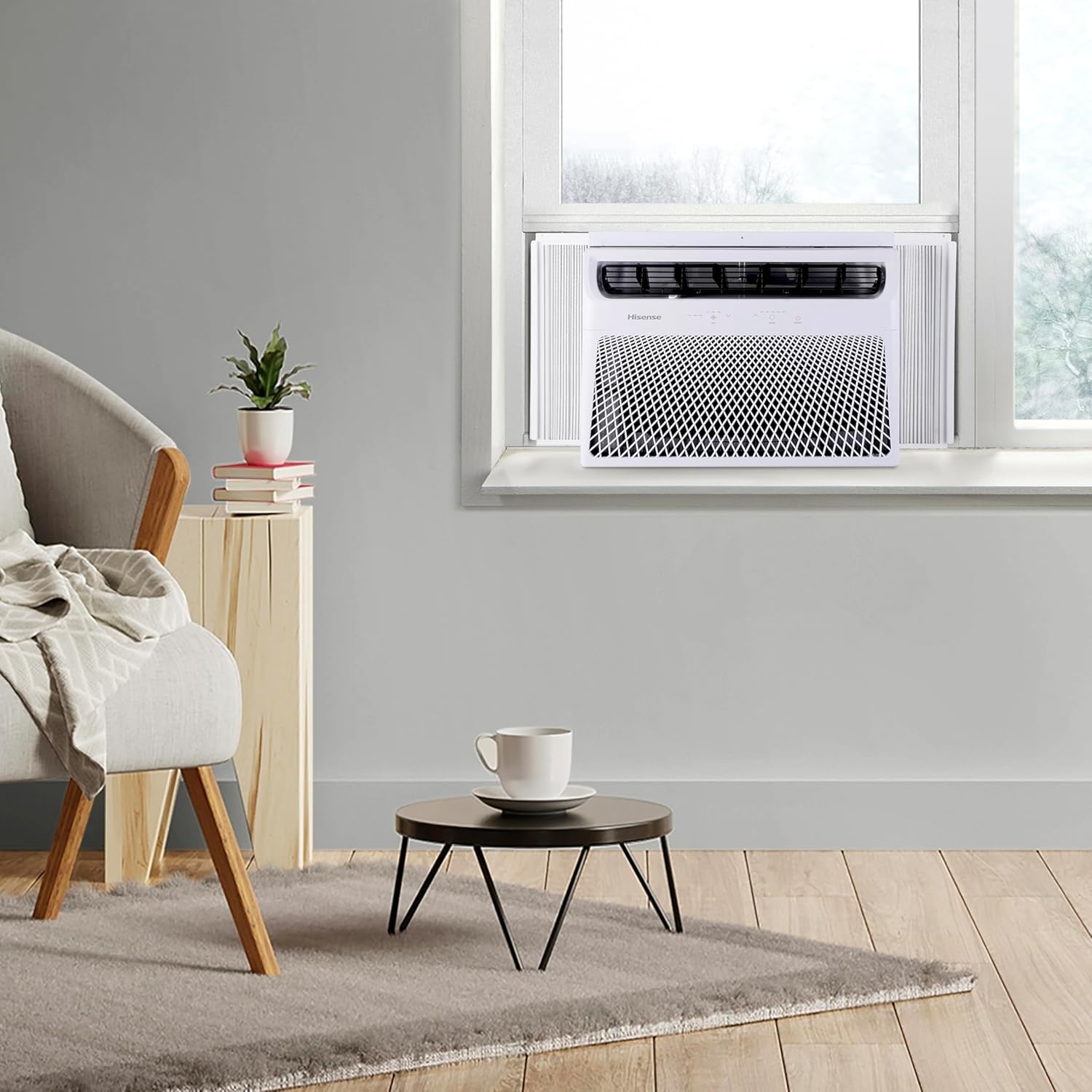Hisense WCH08R25A Window Air Conditioner, White, 8,000 BTU Heat and Cool, 4 modes (Cooling, Heating, Fan, Dehumidifier), Easy Installation, 2 Years Warranty