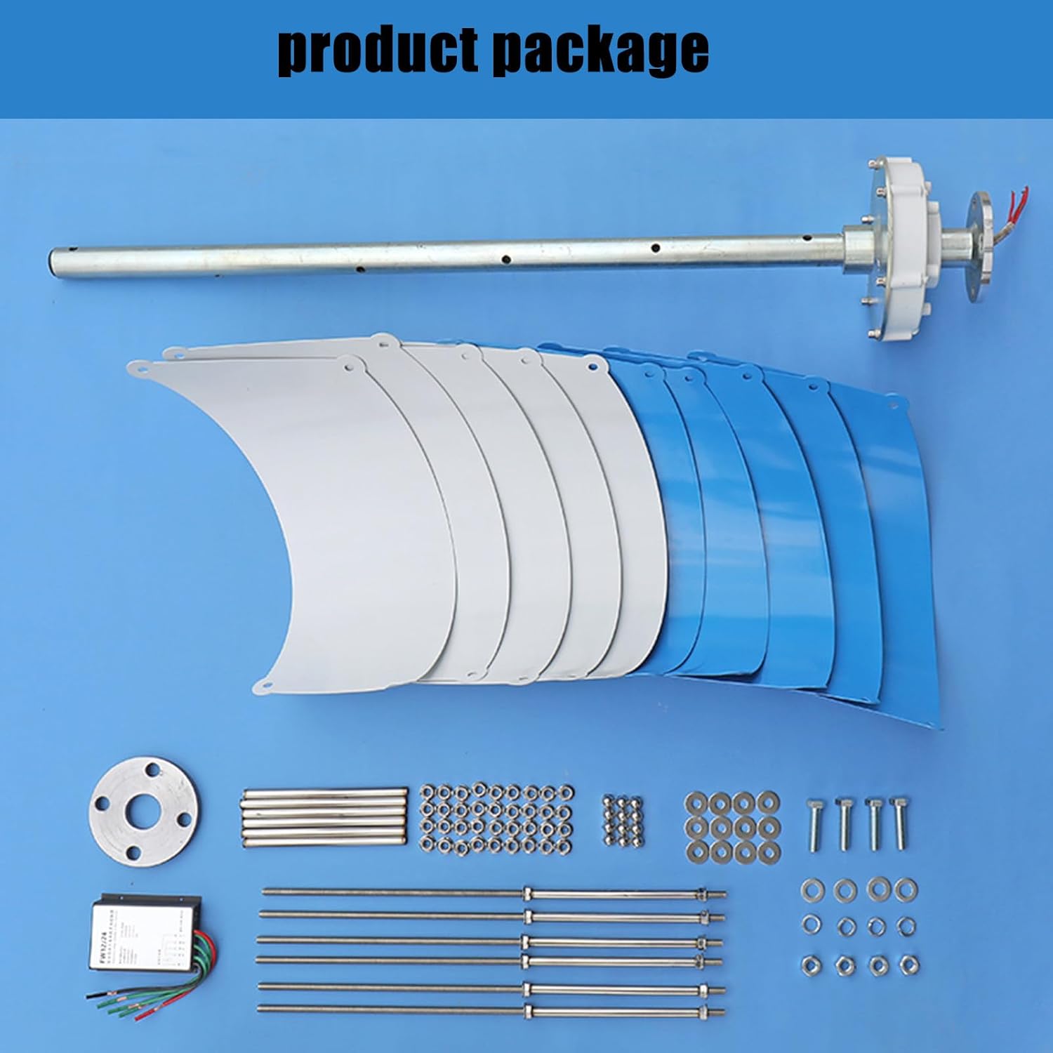 20000W Wind Turbine Generator Kit - 12V/24V AC, MPPT Controller, 10 Blades, Auto Windward Adjustment, Ideal for Marine, RVs, Terraces - Efficient Eco-Friendly Renewable Energy Solution