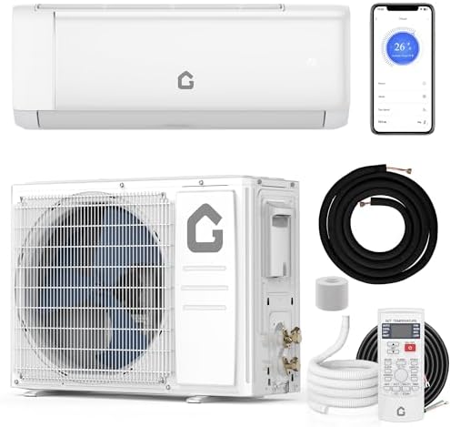 12000 BTU Mini Split Air Conditioner,22 SEER2 Cools & Heats 750 Sq.Ft,Energy Star,Work with Alexa,Inverter Technology,Smart DC Inverter Heat Pump System,WiFi/Remote Control,Installation Parts Included