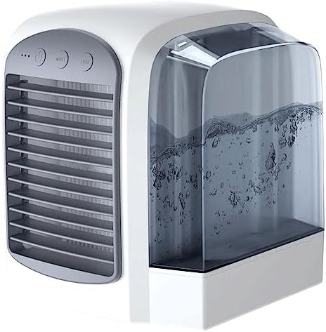 Portable Air Conditioner, 3 Speed Adjustable Evaporative Air Cooler Fan, Mini Personal Air Cooler, for Home, Office, Bedroom (Color : Pink) (Gray)