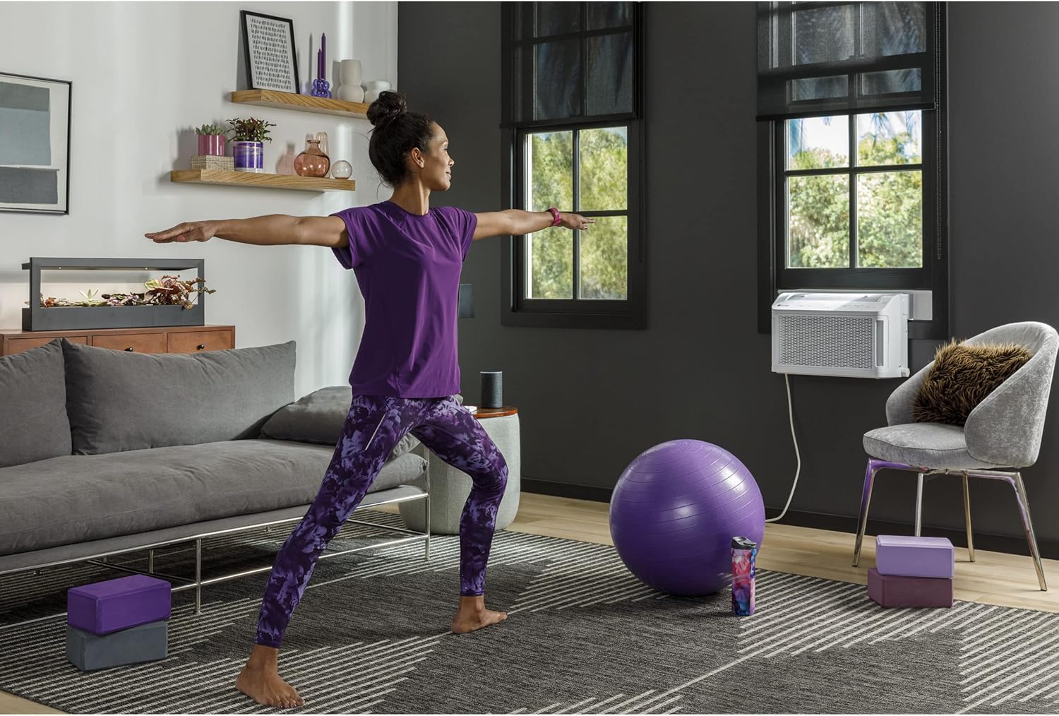 GE Profile ClearView Window Air Conditioner 8,300 BTU, WiFi Enabled, Ultra Quiet for Medium Rooms + GE Profile Air Purifier | Removes Allergens, Odors & Other Impurities Bundle