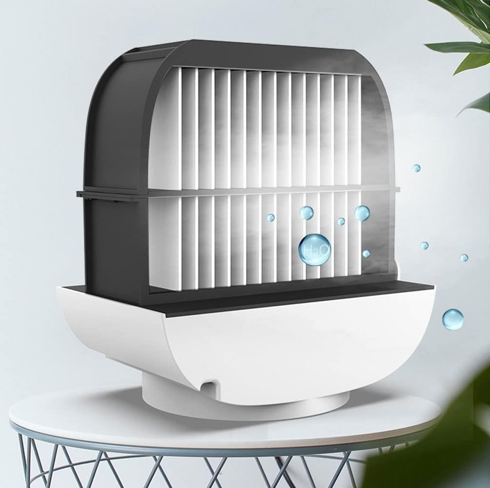 Portable Conditioner Small Personal Evaporative Air Cooler and Humidifier Fan Mini, Green (Color : White)