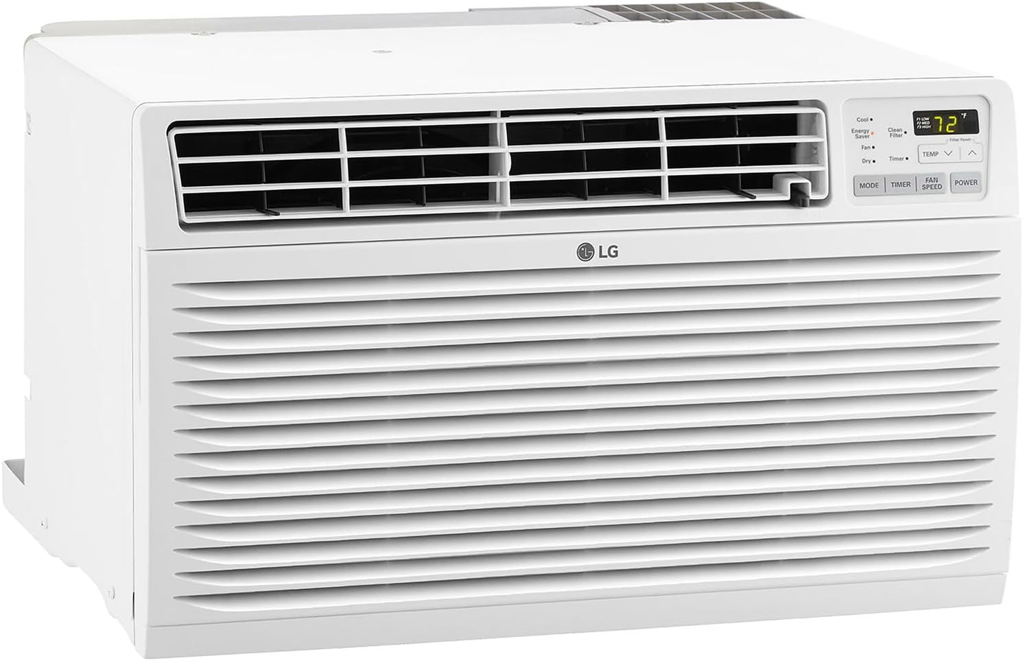 LG 9,800 BTU Through the Wall Air Conditioner with Supplemental Heat, 230V, AC Wall Unit for Rooms up to 440 Sq.Ft. (18' x 25' Room Size), Perfect for Bedroom, AC with Remote and Auto-Restart, White