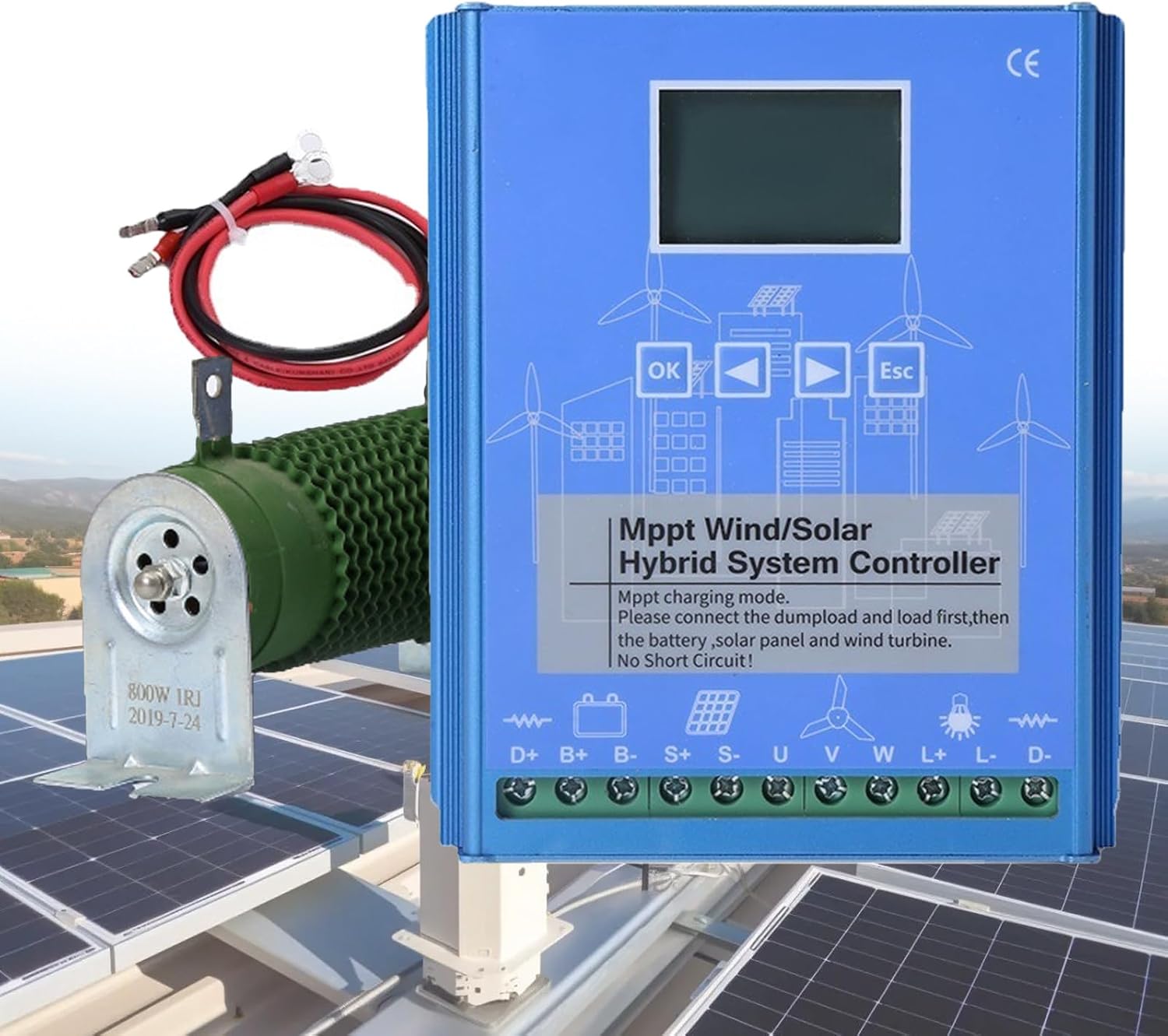 All-Voltage Adapt Intelligent Wind Solar Regulator - Auto-Sensing 12V/24V/48V with LCD Display & Boost Charging(48V)