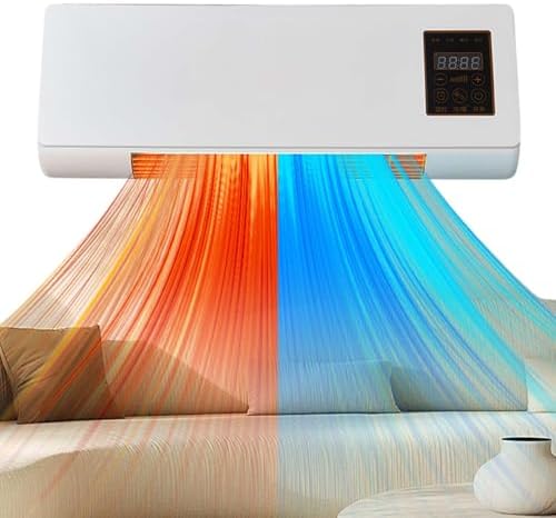 2 In 1 Wall Mounted Heating System, Cooling/Heating, Kitchen Wall Air Conditioner Fan, for Bathroom Office, RV Air Conditioner Heater and Fan Combo(White)