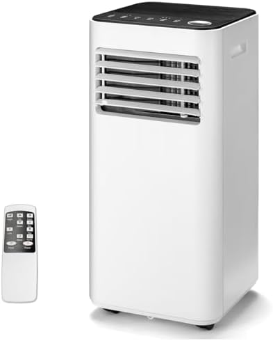 LDAILY Portable Air Conditioners, 10000BTU Quiet AC Unit with Cooling Fan & Dehumidifier, 2 Adjustable Speed, 1-24 Timer, Sleep Mode, Remote, 3 in 1 AC Unit for Bedroom, Home, up to 350 Sq.Ft, White