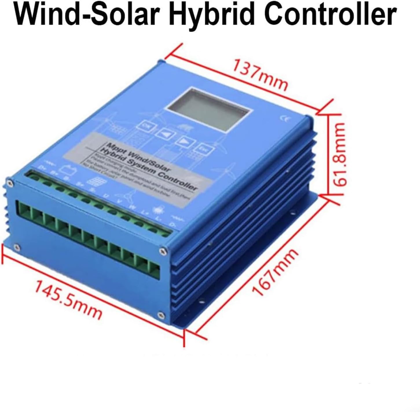 48v, 12V/24V/48V Multifunctional Wind Solar Controller 10000W Wind Solar Hybrid Controller with Dump Load and LCD Display, for Home Use Windmill Generator