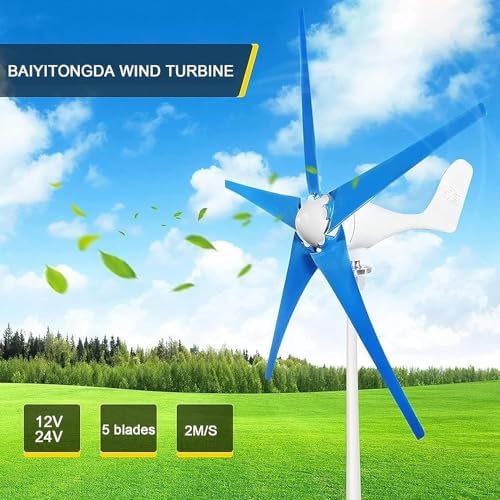 48V 5000W Wind Turbine Generator Kit – 5-Blade Windmill with Advanced Wind Controller for Eco-Friendly Energy Production and Off-Grid Power Solutions